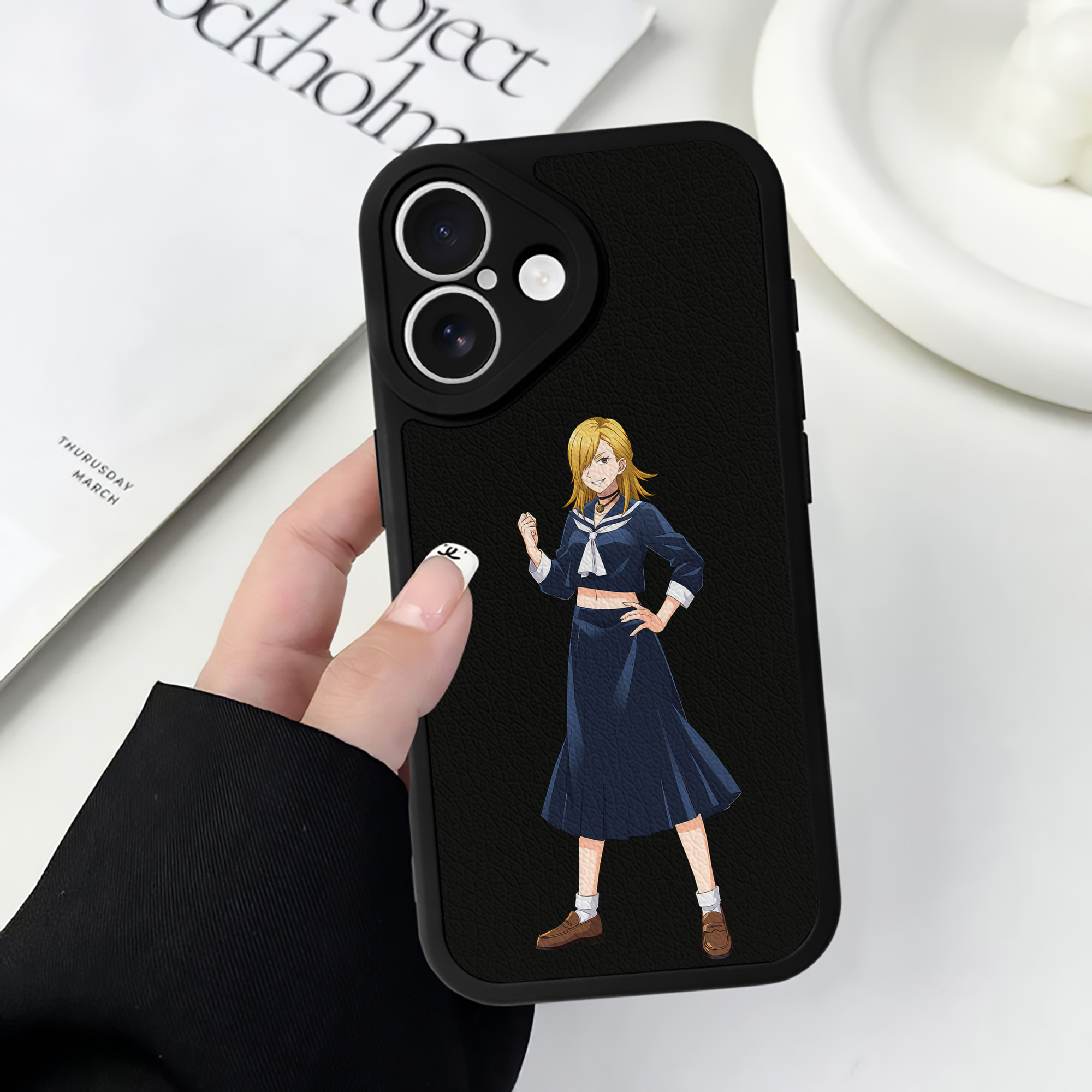 （画像用） 呪術廻戦 Jujutsu Kaisen 【iPhone 16シリーズ対応】シリコンスマホケース（レザー調） 材質：シリコン